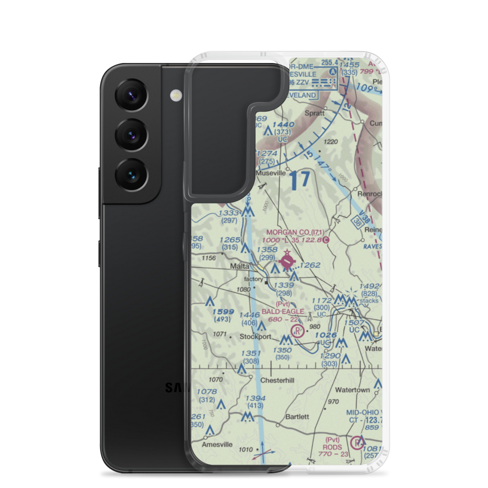 Morgan County Airport (I71) VFR Sectional Samsung Case Samsung Galaxy S22 model shown