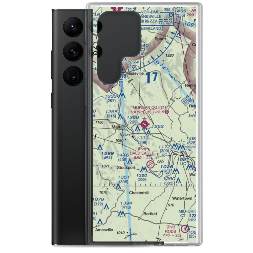 Morgan County Airport (I71) VFR Sectional Samsung Case Samsung Galaxy S22 Ultra model shown