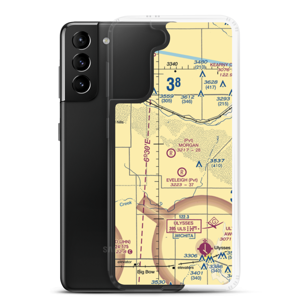 Morgan Farms Airport (8KS0) VFR Sectional Samsung Case Samsung Galaxy S21 Plus model shown