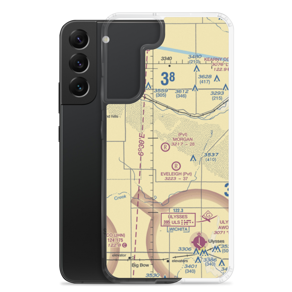 Morgan Farms Airport (8KS0) VFR Sectional Samsung Case Samsung Galaxy S22 Plus model shown