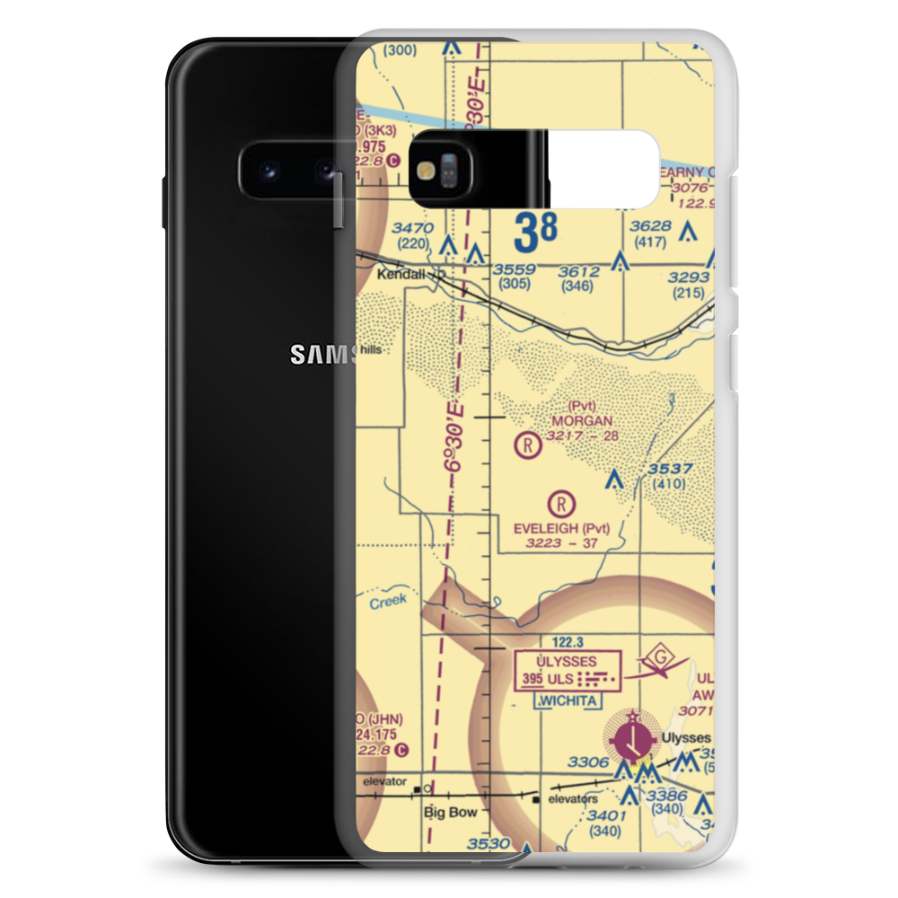 Morgan Farms Airport (8KS0) VFR Sectional Samsung Case Samsung Galaxy S10+ model shown