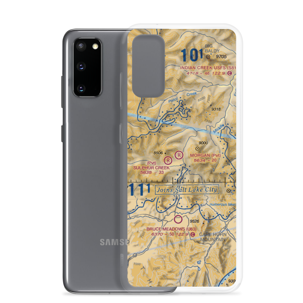 Morgan Ranch Airport (02ID) VFR Sectional Samsung Case Samsung Galaxy S20 model shown