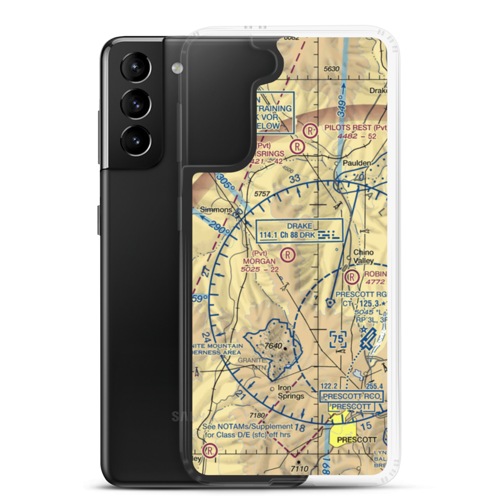 Morgan Ranch Airstrip (AZ46) VFR Sectional Samsung Case Samsung Galaxy S21 Plus model shown