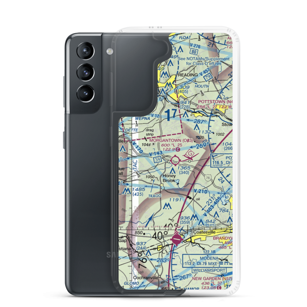 Morgantown Airport (O03) VFR Sectional Samsung Case Samsung Galaxy S21 model shown