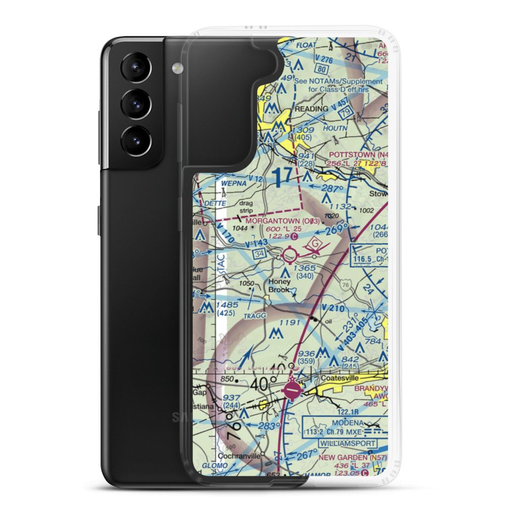 Morgantown Airport (O03) VFR Sectional Samsung Case Samsung Galaxy S21 Plus model shown