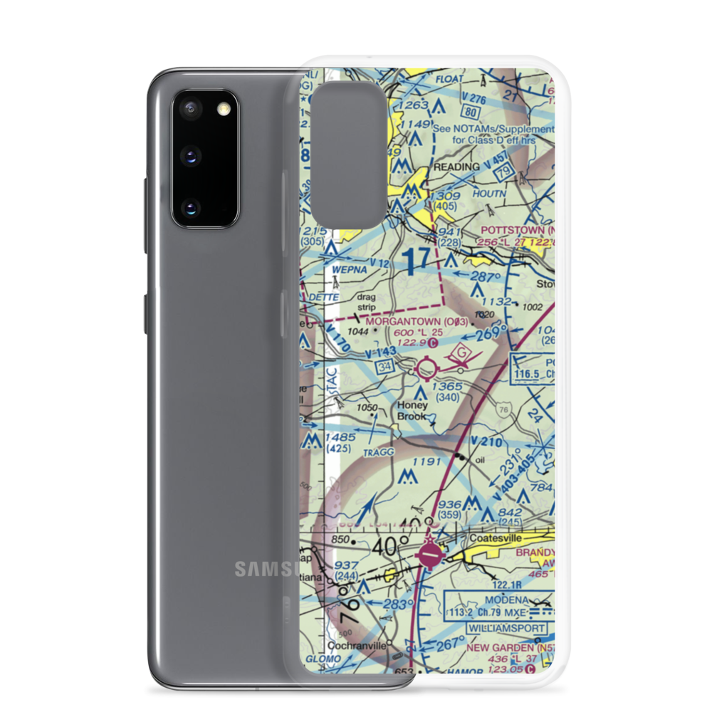 Morgantown Airport (O03) VFR Sectional Samsung Case Samsung Galaxy S20 model shown