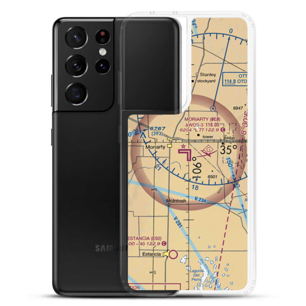 Moriarty Municipal Airport (0E0) VFR Sectional Samsung Case Samsung Galaxy S21 Ultra model shown