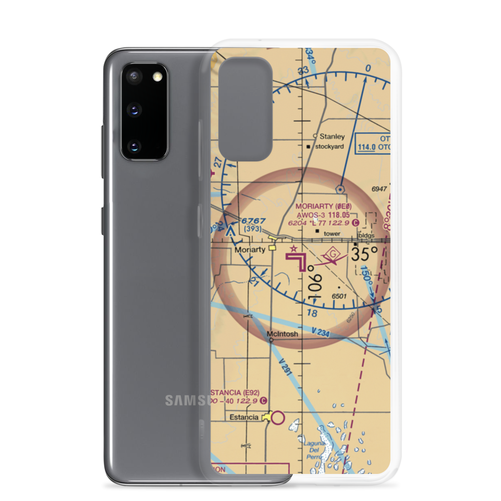 Moriarty Municipal Airport (0E0) VFR Sectional Samsung Case Samsung Galaxy S20 model shown