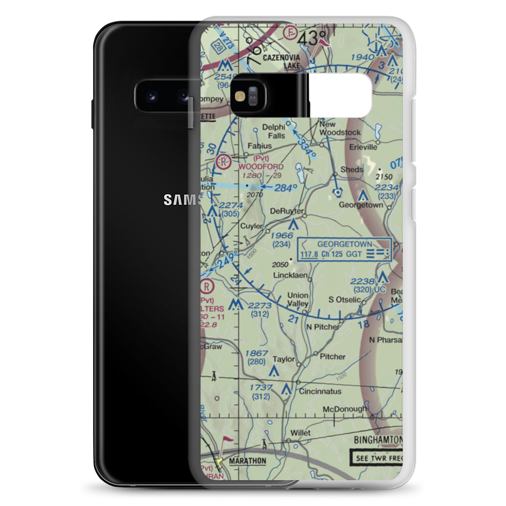 Morin Airport (7NK7) VFR Sectional Samsung Case Samsung Galaxy S10+ model shown