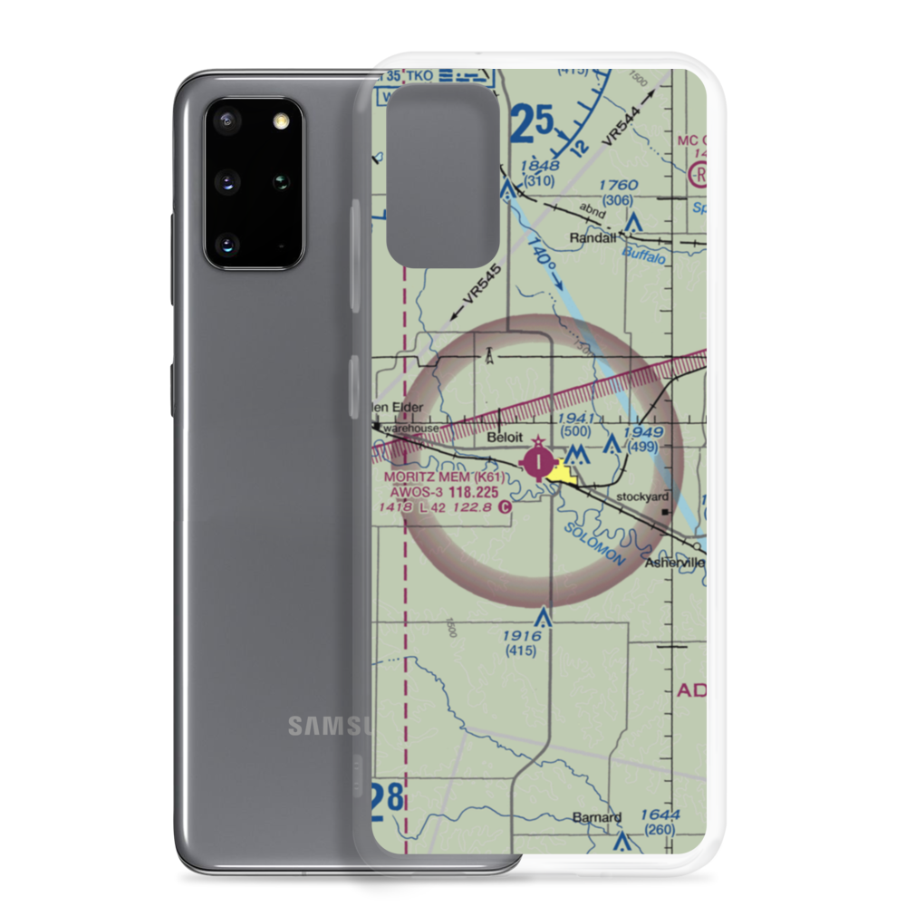 Moritz Memorial Airport (K61) VFR Sectional Samsung Case Samsung Galaxy S20 Plus model shown