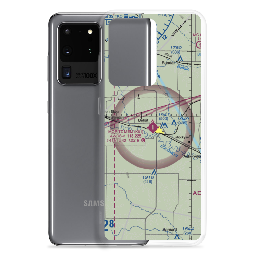 Moritz Memorial Airport (K61) VFR Sectional Samsung Case Samsung Galaxy S20 Ultra model shown