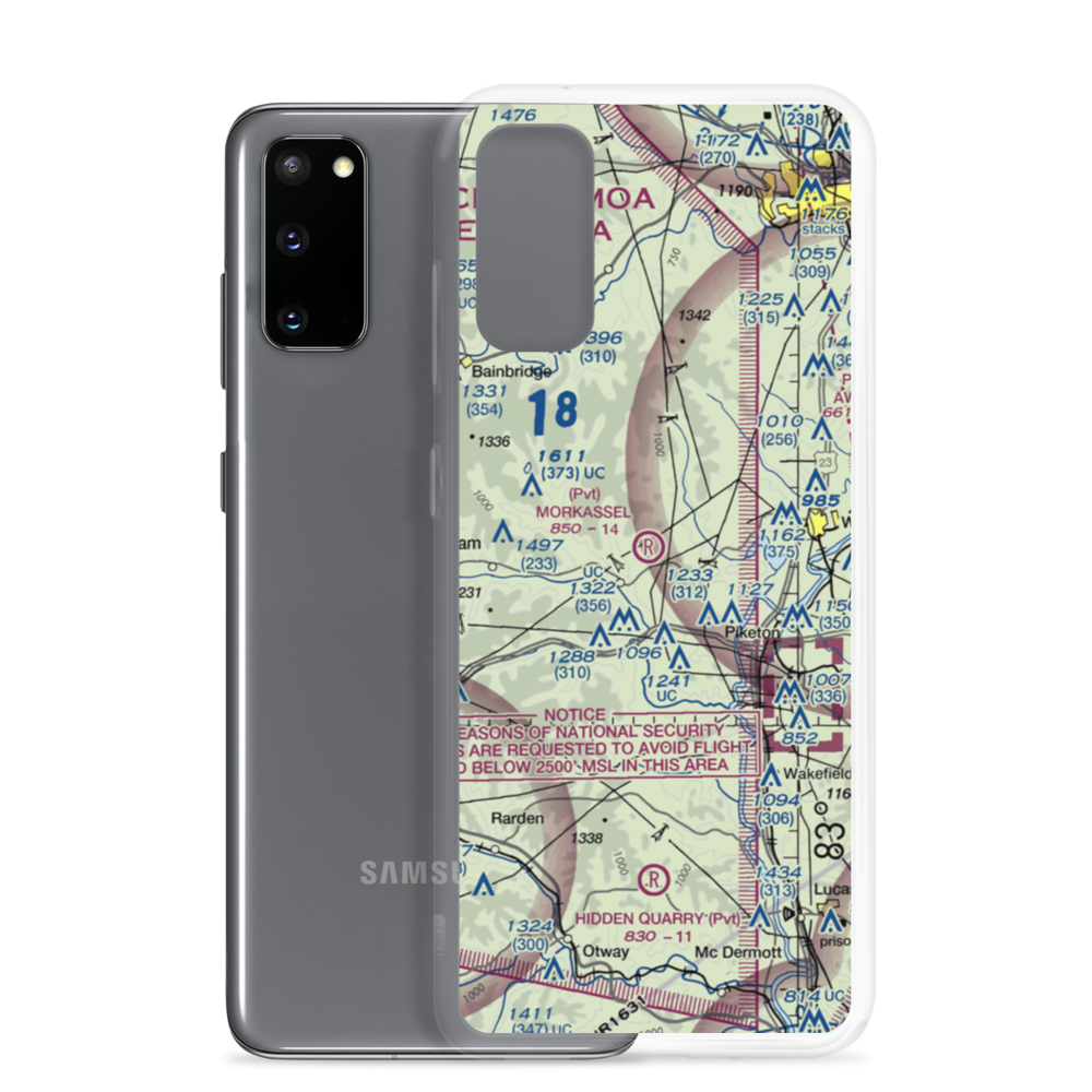 Morkassel Field (8OI9) VFR Sectional Samsung Case Samsung Galaxy S20 model shown