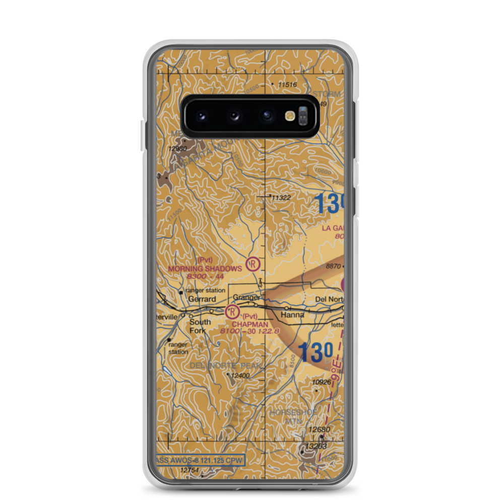 Morning Shadows Ranch Airport (CD69) VFR Sectional Samsung Case Samsung Galaxy S10 model shown