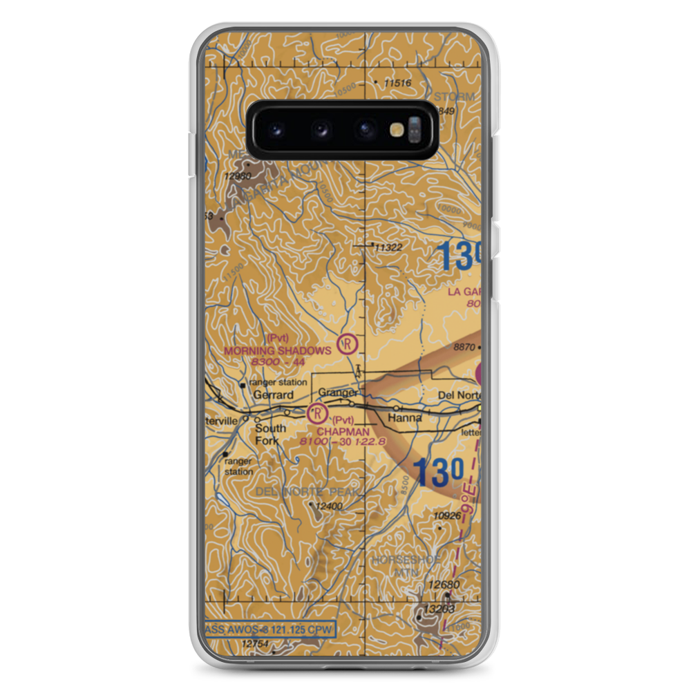 Morning Shadows Ranch Airport (CD69) VFR Sectional Samsung Case Samsung Galaxy S10+ model shown