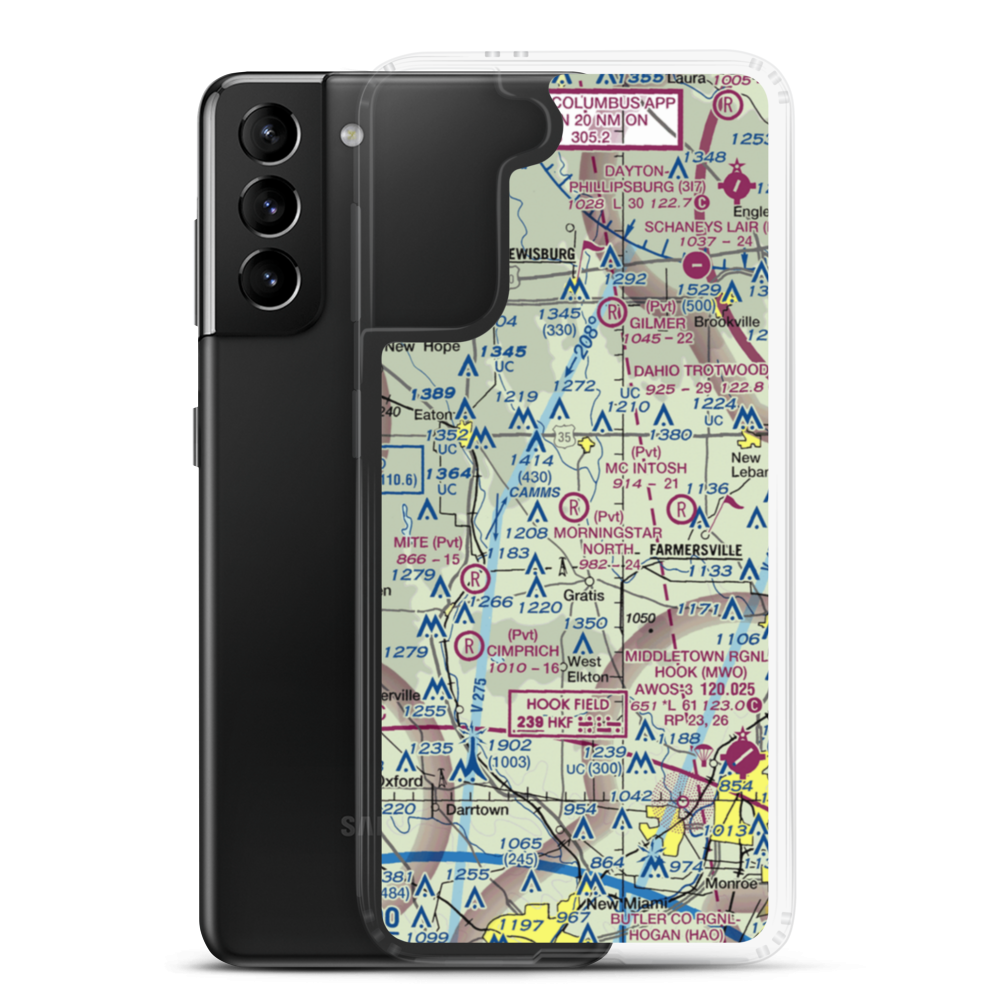 Morningstar North Airport (3OH1) VFR Sectional Samsung Case Samsung Galaxy S21 Plus model shown