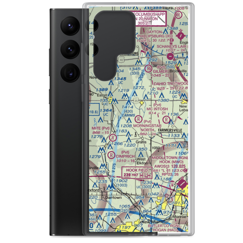 Morningstar North Airport (3OH1) VFR Sectional Samsung Case Samsung Galaxy S22 Ultra model shown