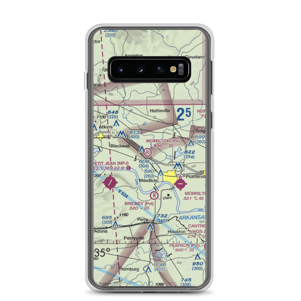 Morrilton Airport (07AR) VFR Sectional Samsung Case Samsung Galaxy S10 model shown