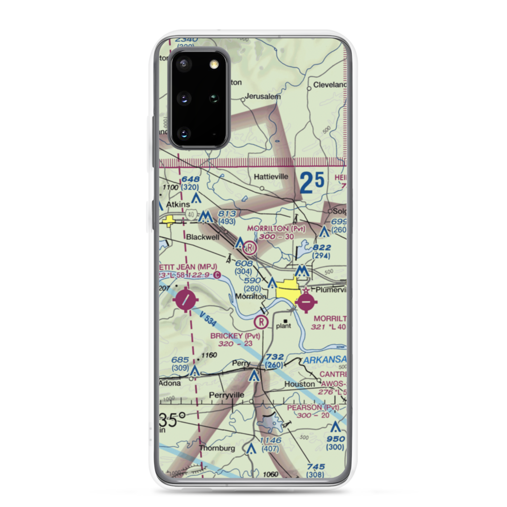Morrilton Airport (07AR) VFR Sectional Samsung Case Samsung Galaxy S20 Plus model shown