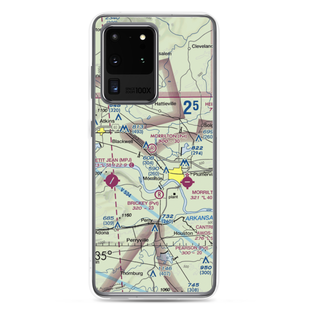 Morrilton Airport (07AR) VFR Sectional Samsung Case Samsung Galaxy S20 Ultra model shown
