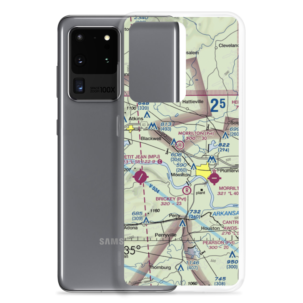Morrilton Airport (07AR) VFR Sectional Samsung Case Samsung Galaxy S20 Ultra model shown