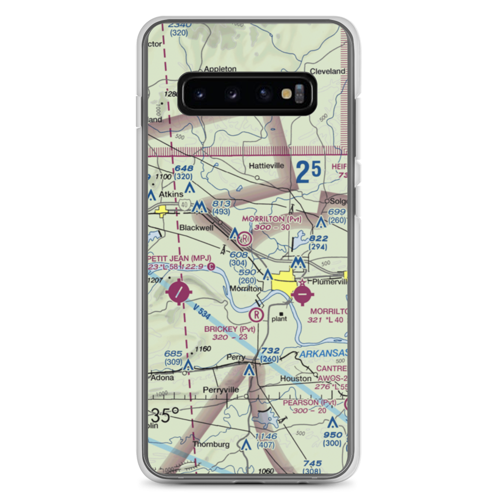Morrilton Airport (07AR) VFR Sectional Samsung Case Samsung Galaxy S10+ model shown