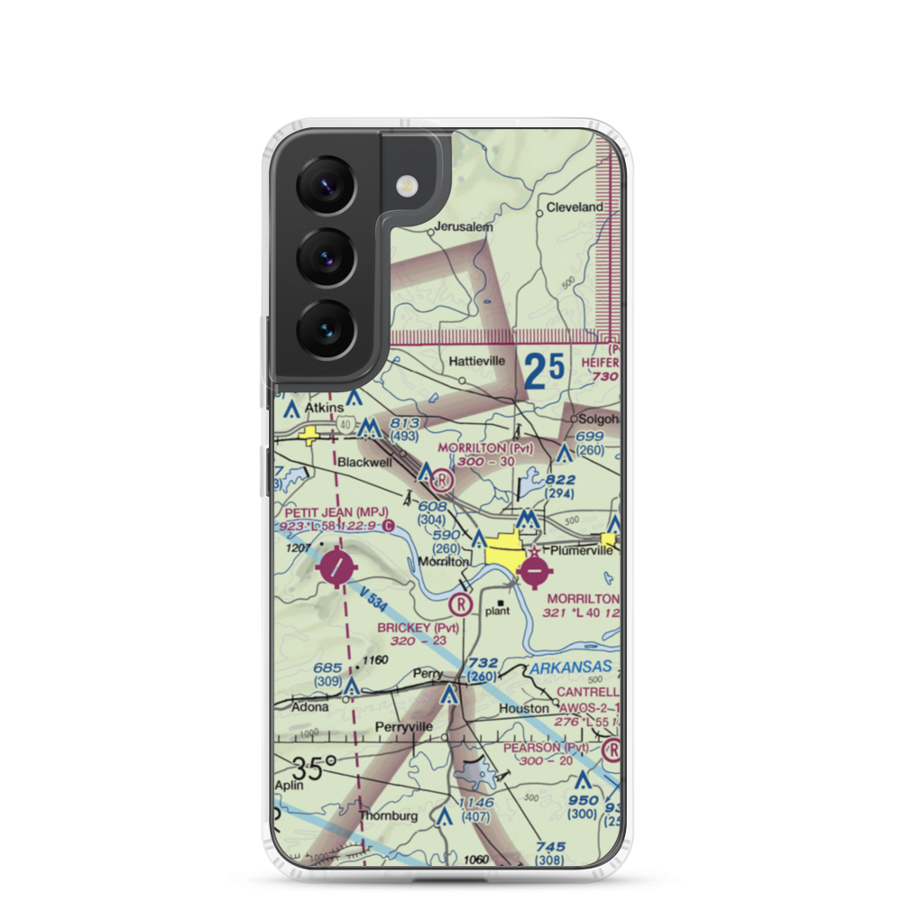 Morrilton Airport (07AR) VFR Sectional Samsung Case Samsung Galaxy S22 model shown