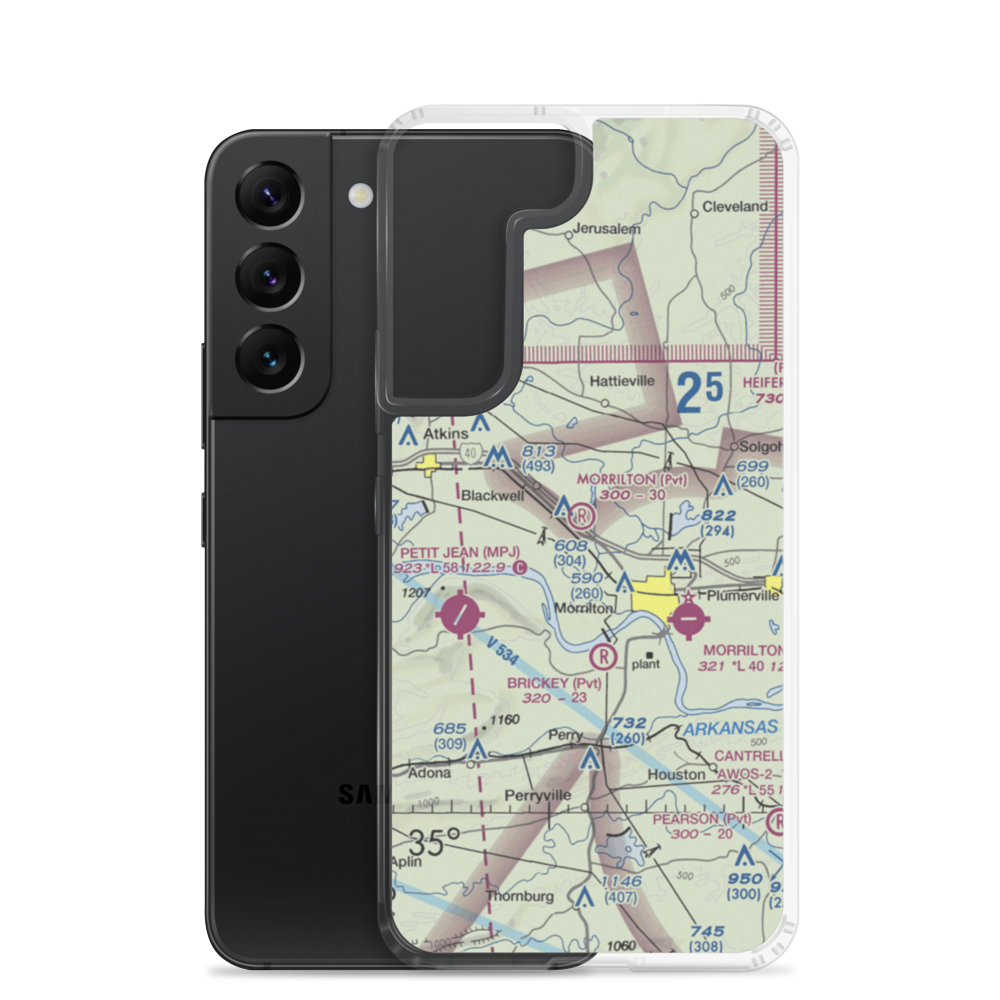 Morrilton Airport (07AR) VFR Sectional Samsung Case Samsung Galaxy S22 model shown