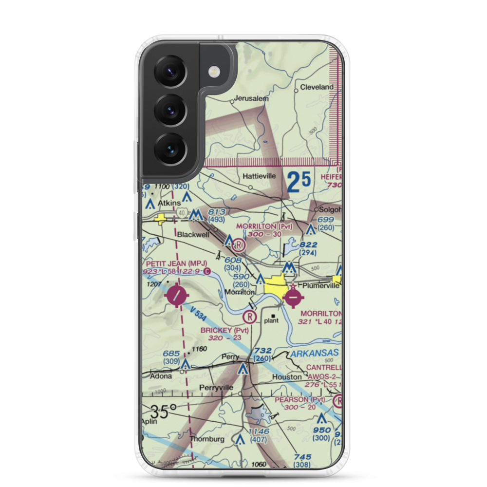 Morrilton Airport (07AR) VFR Sectional Samsung Case Samsung Galaxy S22 Plus model shown