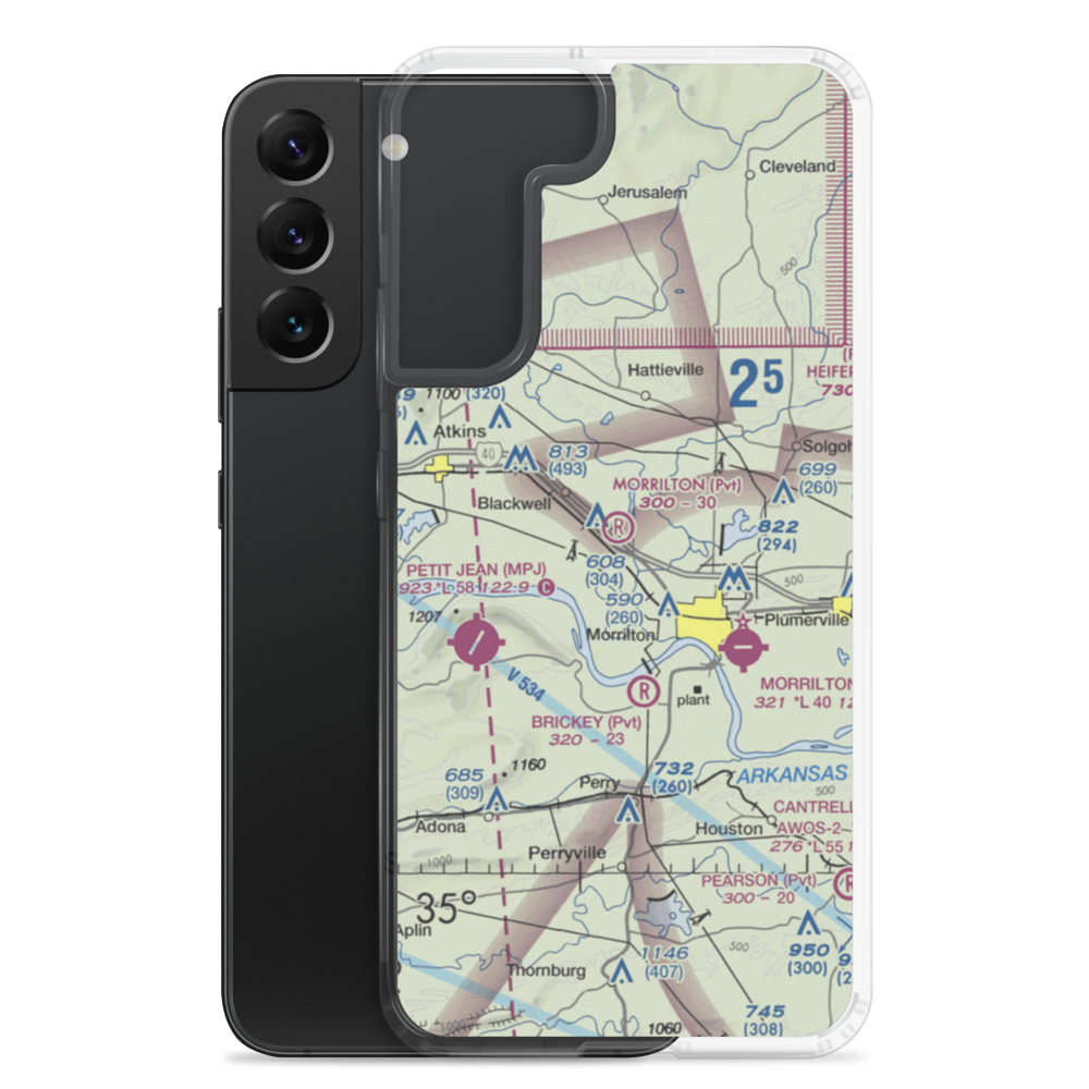 Morrilton Airport (07AR) VFR Sectional Samsung Case Samsung Galaxy S22 Plus model shown