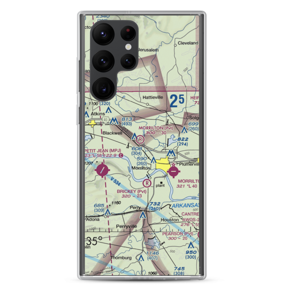 Morrilton Airport (07AR) VFR Sectional Samsung Case Samsung Galaxy S22 Ultra model shown