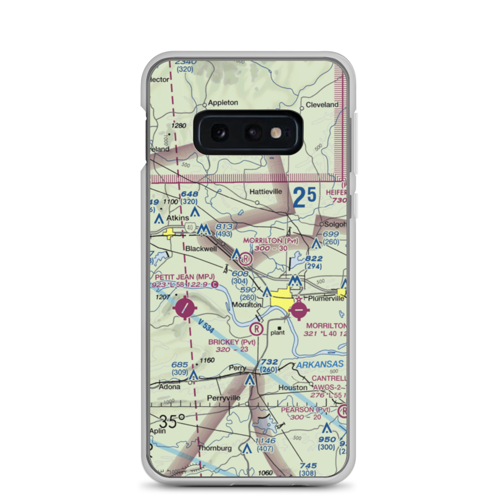 Morrilton Airport (07AR) VFR Sectional Samsung Case Samsung Galaxy S10e model shown