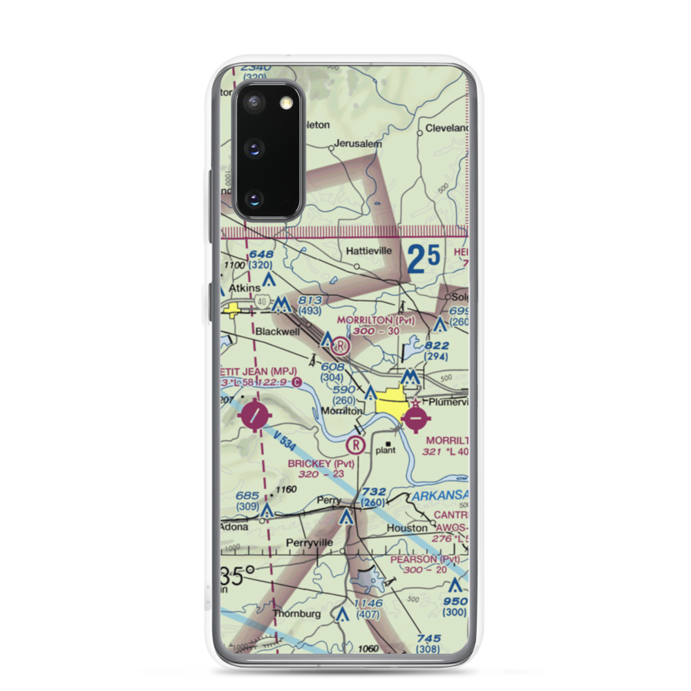 Morrilton Airport (07AR) VFR Sectional Samsung Case Samsung Galaxy S20 model shown