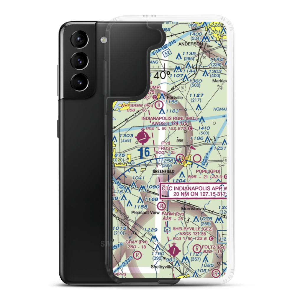 Morris Airport (1II8) VFR Sectional Samsung Case Samsung Galaxy S21 Plus model shown