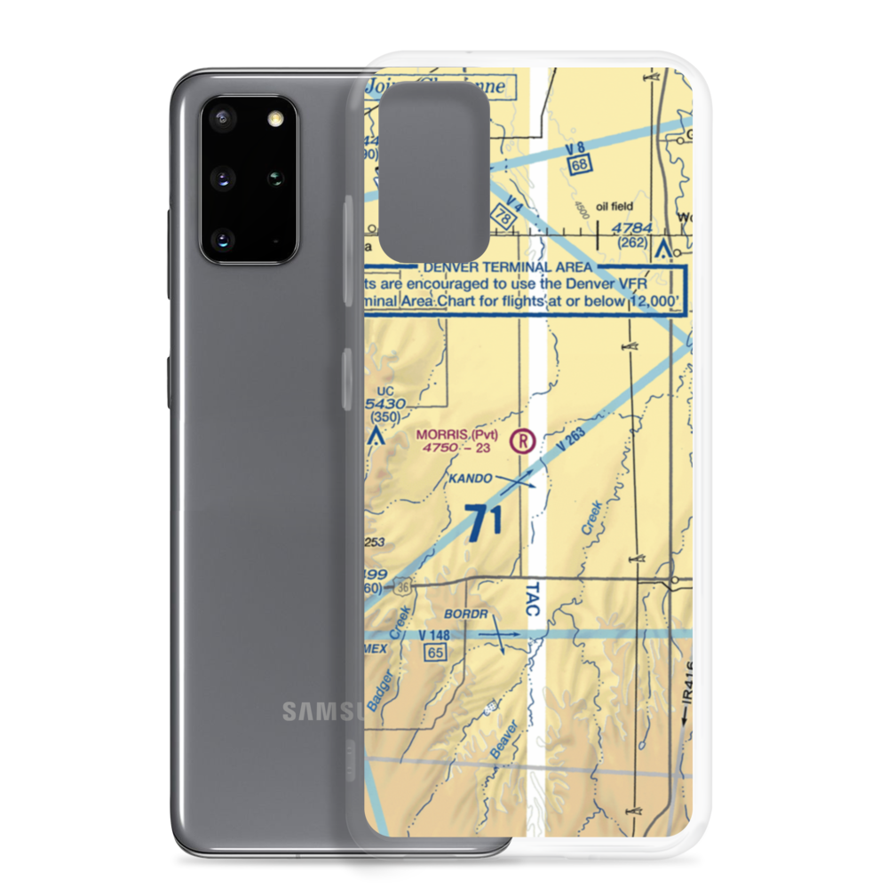 Morris Airport (CD13) VFR Sectional Samsung Case Samsung Galaxy S20 Plus model shown