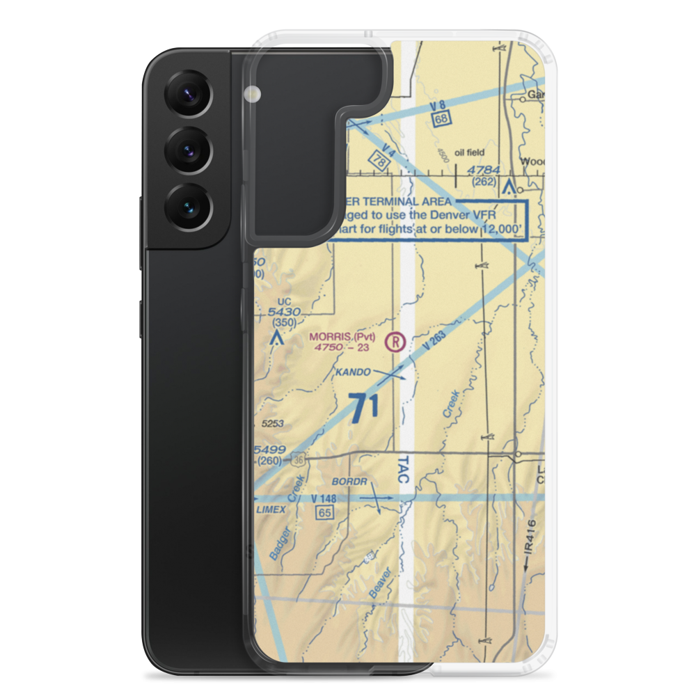 Morris Airport (CD13) VFR Sectional Samsung Case Samsung Galaxy S22 Plus model shown
