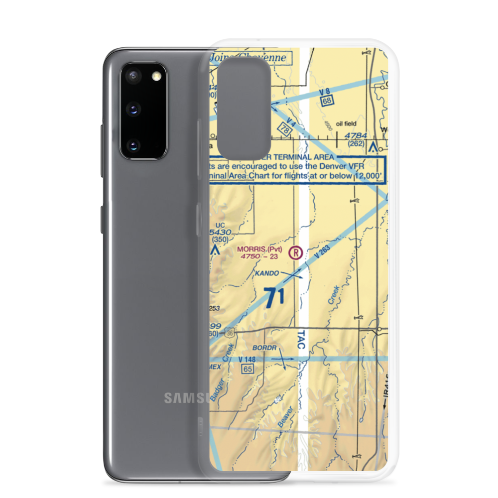 Morris Airport (CD13) VFR Sectional Samsung Case Samsung Galaxy S20 model shown