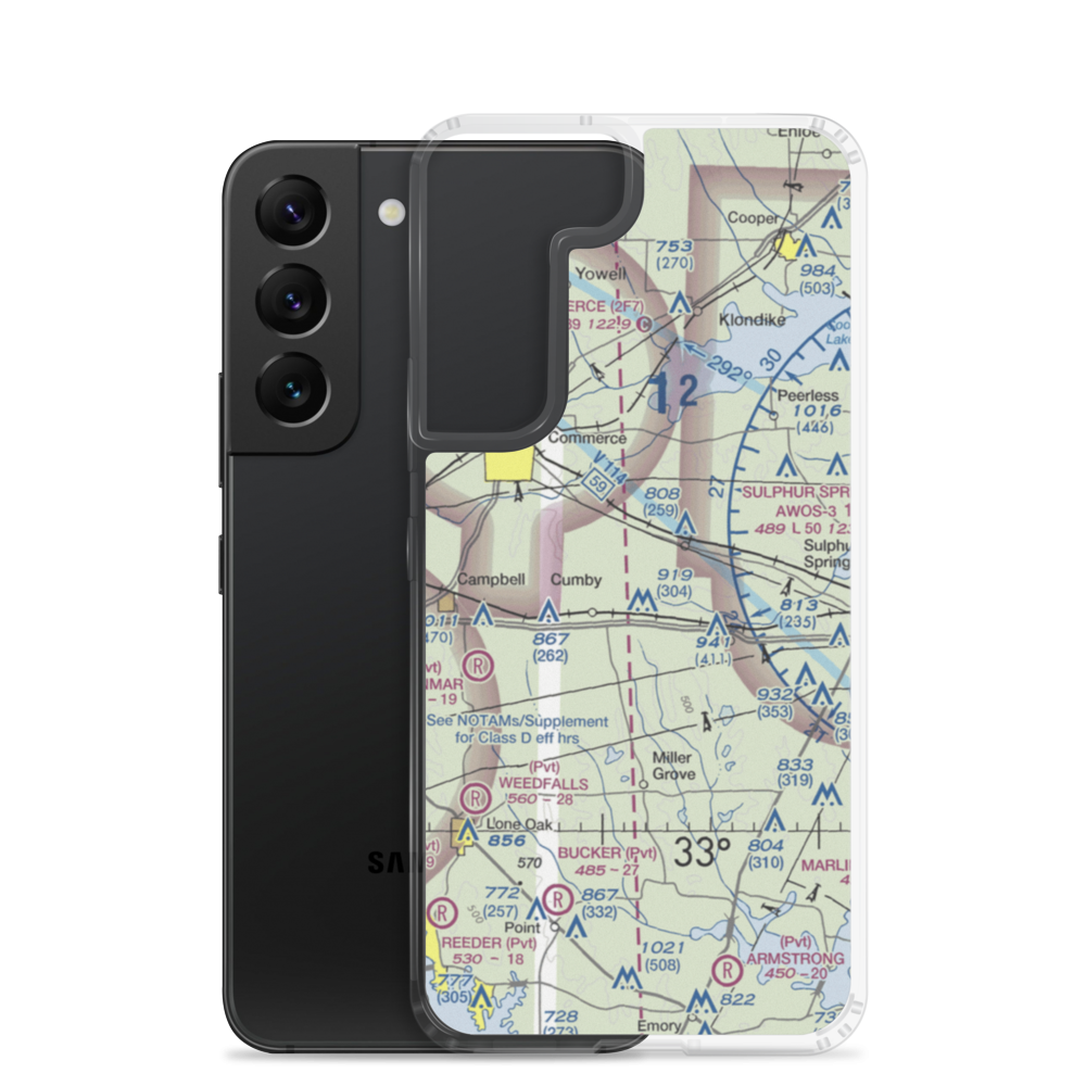 Morris Manor Airport (TA06) VFR Sectional Samsung Case Samsung Galaxy S22 model shown