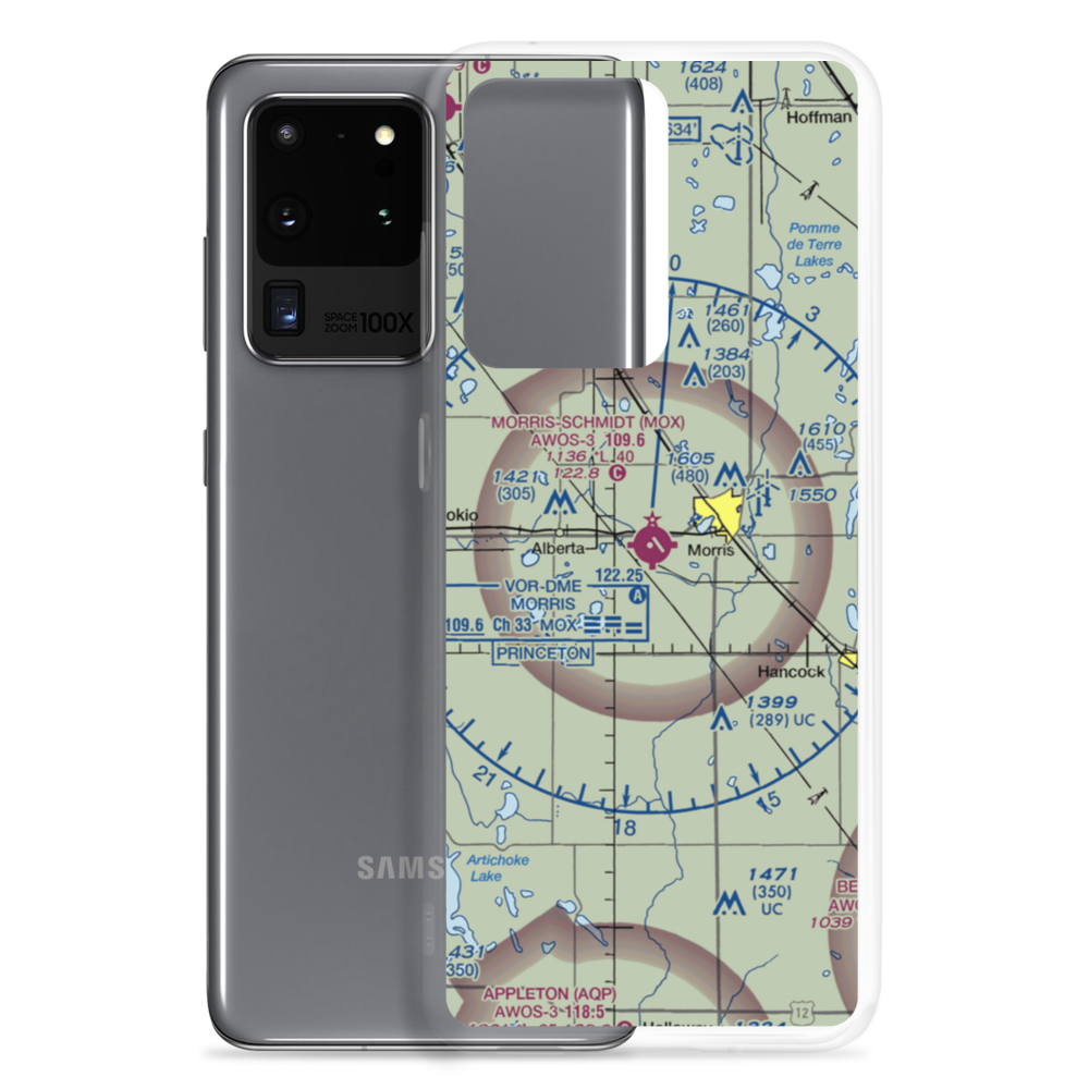 Morris Municipal - Charlie Schmidt Airport (MOX) VFR Sectional Samsung Case Samsung Galaxy S20 Ultra model shown