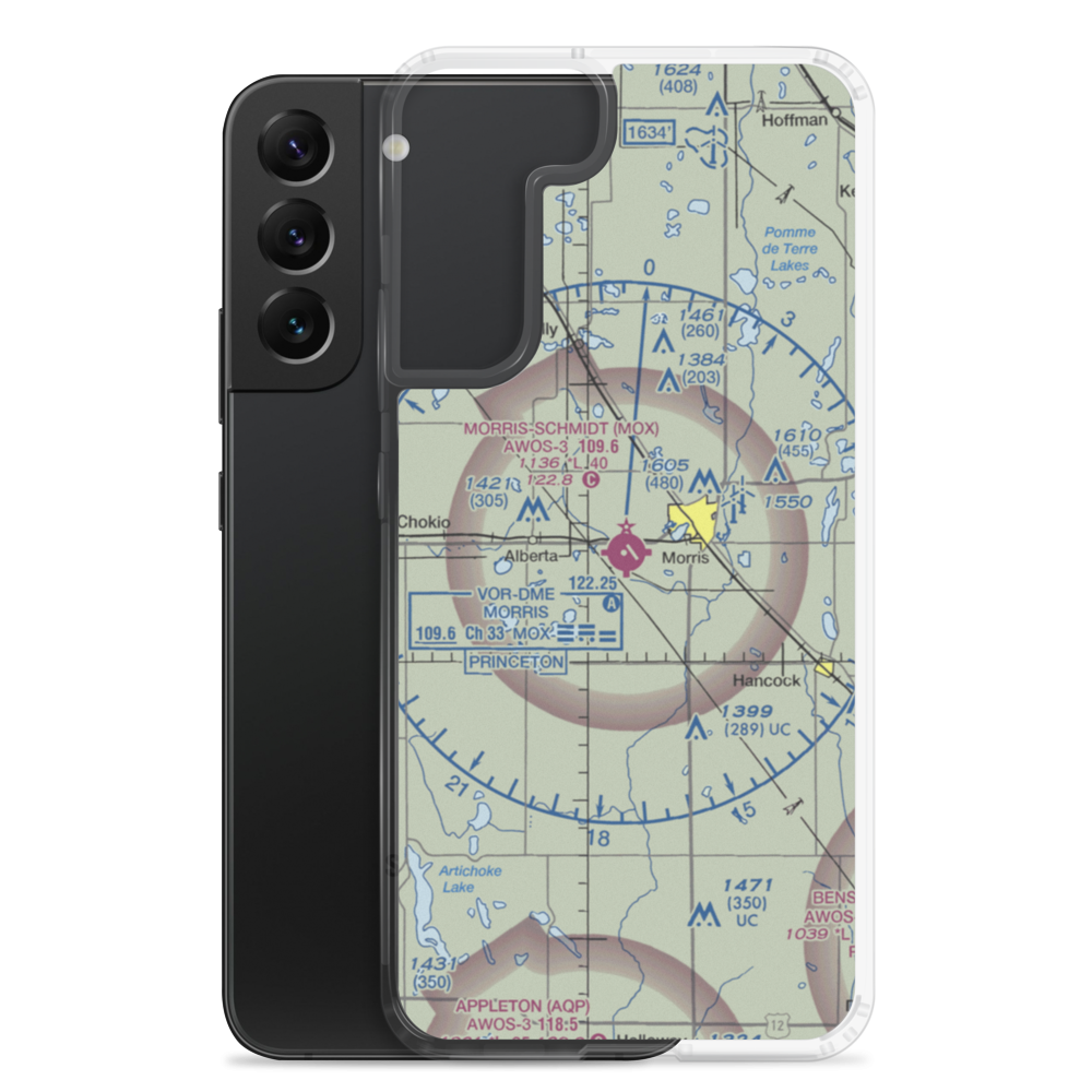 Morris Municipal - Charlie Schmidt Airport (MOX) VFR Sectional Samsung Case Samsung Galaxy S22 Plus model shown