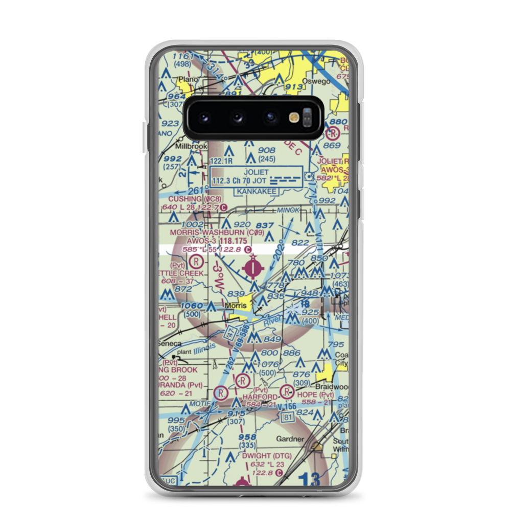 Morris Municipal James R. Washburn field (C09) VFR Sectional Samsung Case Samsung Galaxy S10 model shown