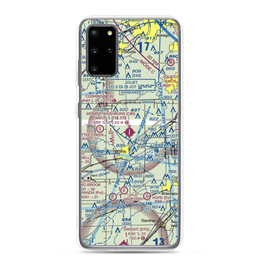 Morris Municipal James R. Washburn field (C09) VFR Sectional Samsung Case Samsung Galaxy S20 Plus model shown