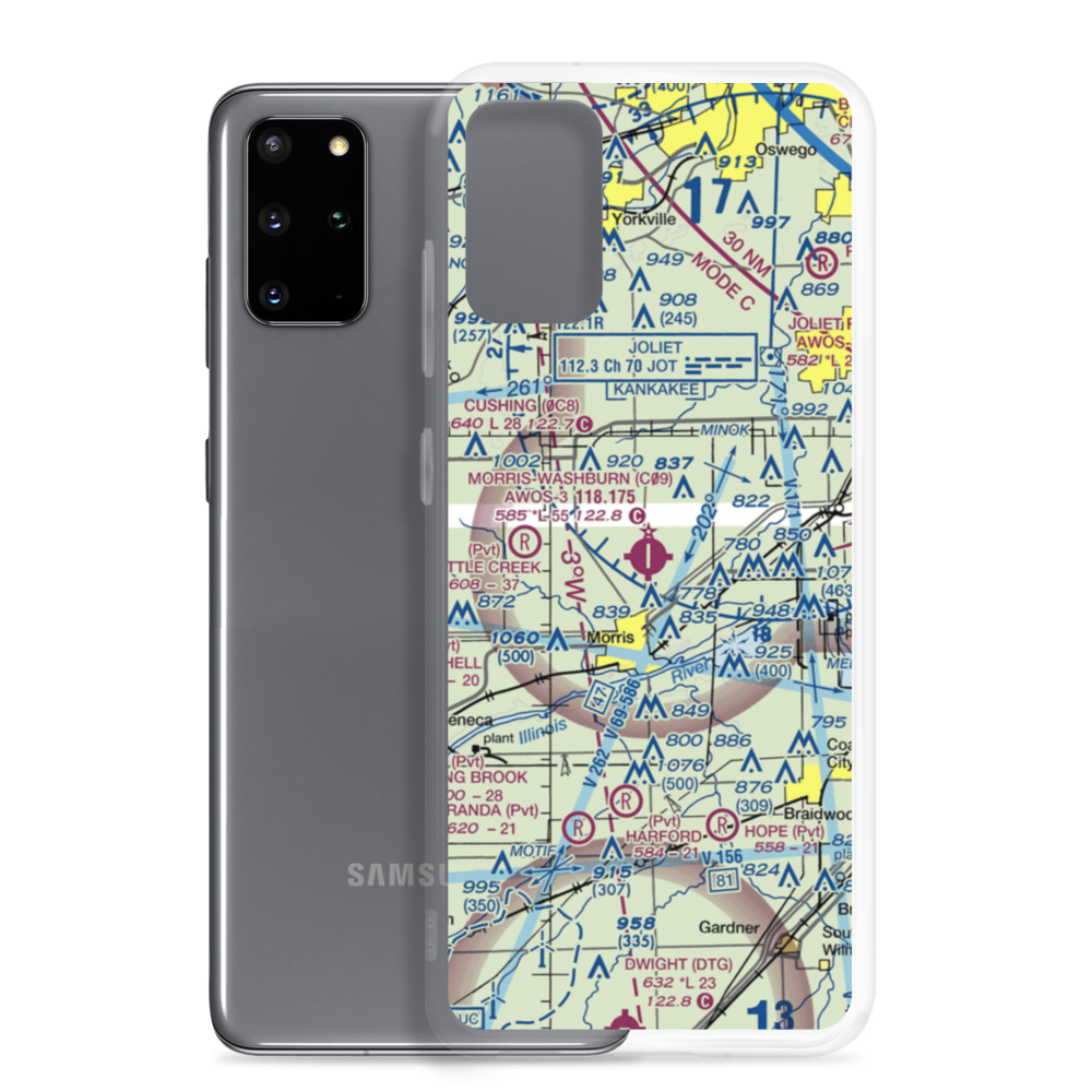 Morris Municipal James R. Washburn field (C09) VFR Sectional Samsung Case Samsung Galaxy S20 Plus model shown