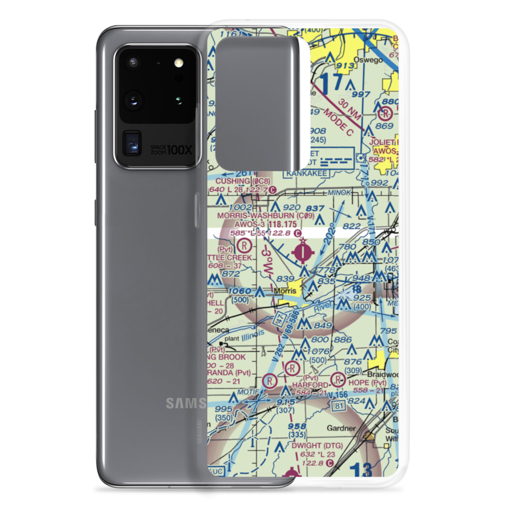 Morris Municipal James R. Washburn field (C09) VFR Sectional Samsung Case Samsung Galaxy S20 Ultra model shown