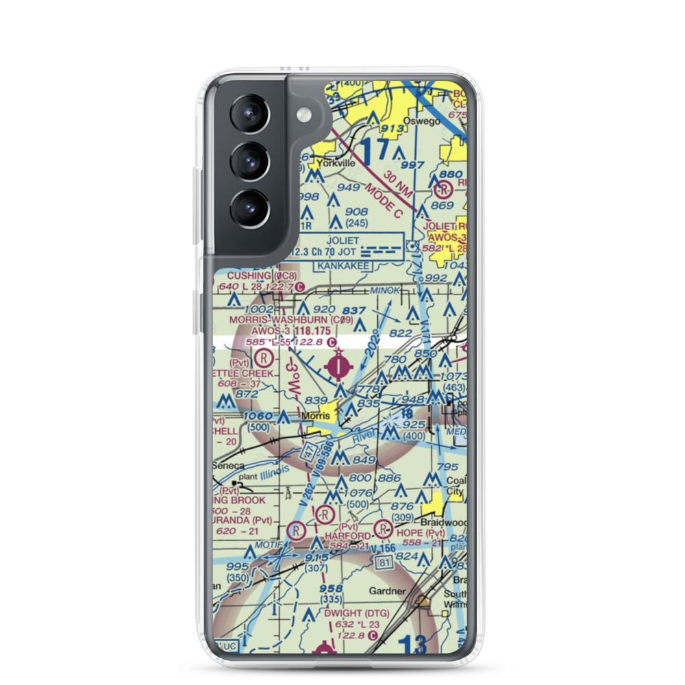 Morris Municipal James R. Washburn field (C09) VFR Sectional Samsung Case Samsung Galaxy S21 model shown