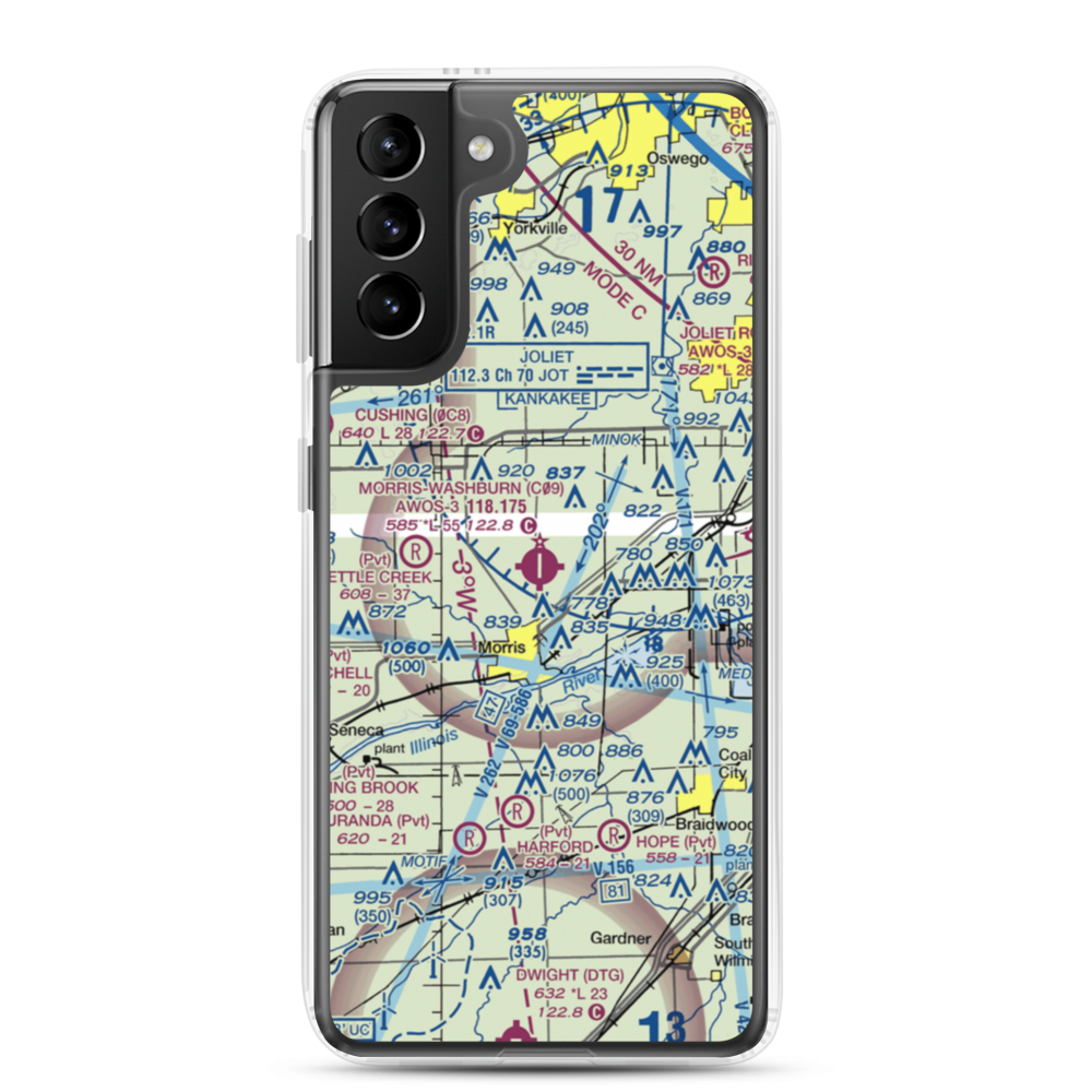 Morris Municipal James R. Washburn field (C09) VFR Sectional Samsung Case Samsung Galaxy S21 Plus model shown