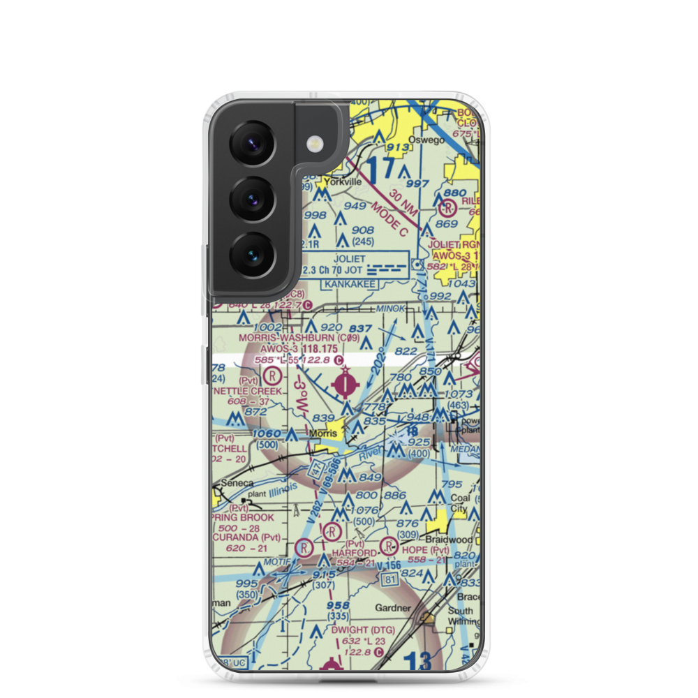 Morris Municipal James R. Washburn field (C09) VFR Sectional Samsung Case Samsung Galaxy S22 model shown