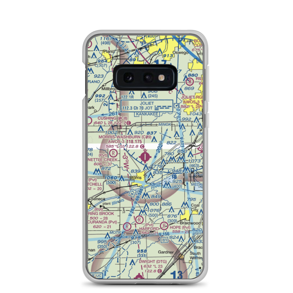 Morris Municipal James R. Washburn field (C09) VFR Sectional Samsung Case Samsung Galaxy S10e model shown