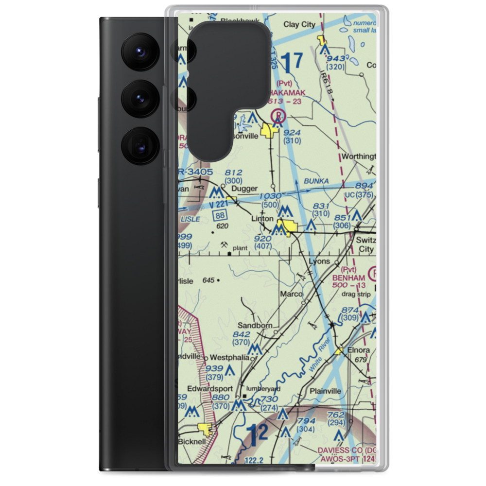 Morrison Flight Park Ultralightport (0IN6) VFR Sectional Samsung Case Samsung Galaxy S22 Ultra model shown