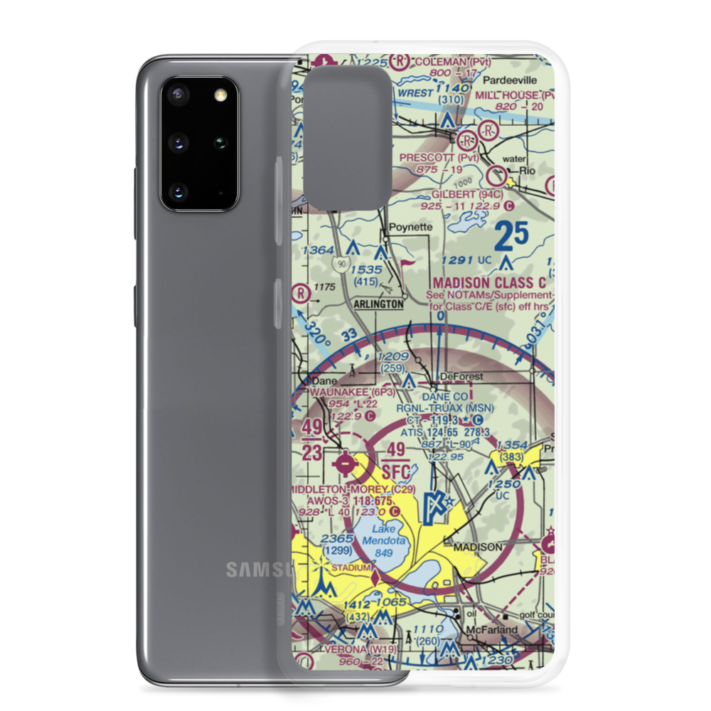 Morrisonville International Airport (WN85) VFR Sectional Samsung Case Samsung Galaxy S20 Plus model shown