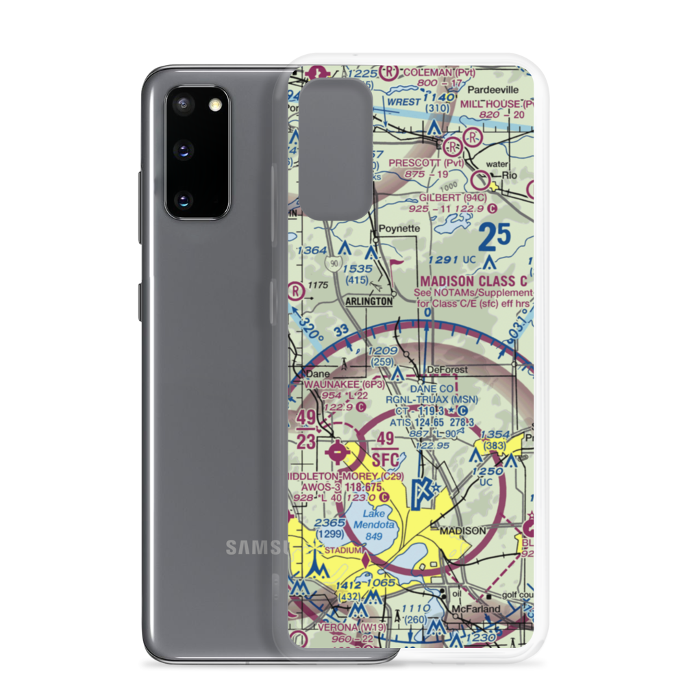 Morrisonville International Airport (WN85) VFR Sectional Samsung Case Samsung Galaxy S20 model shown
